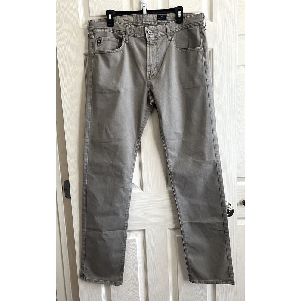 AG ADRIANO GOLDSCHMIED Men’s Gray The Matchbox Slim Straight Pants Jeans 36x34